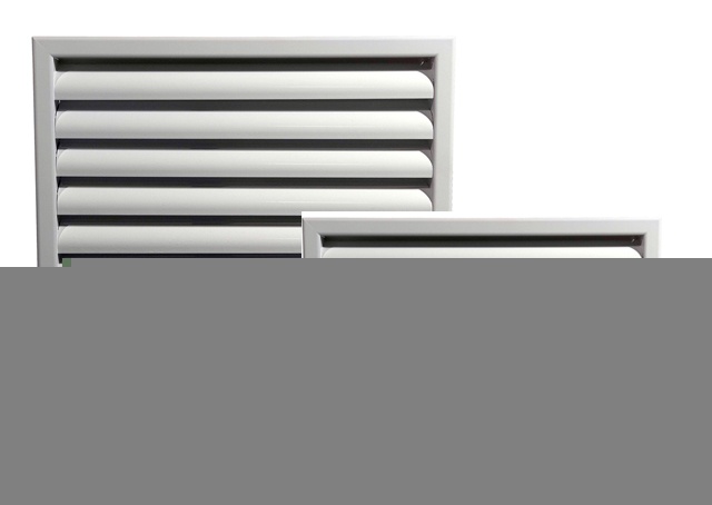 Алюминиевая наружная вентиляционная решетка с оцинкованными ламелями 200х500